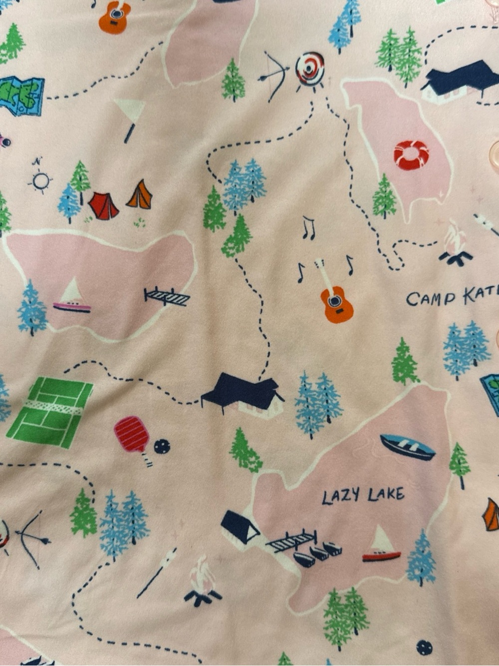 kate spade Pink Camp-Print Short Pajama Set - Picture 5 of 7